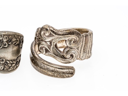 Sterling Silver Fun Retro Lot Of Spoon Rings