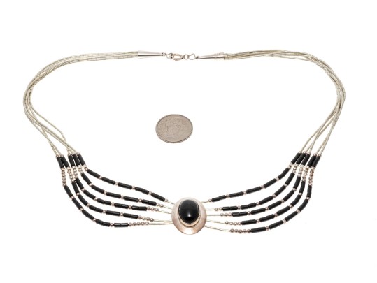 Collection Of Sterling Mother Of Pearl And Black Onyx Jewelry