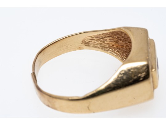 Ruby And Diamond Set 14K Ring, Size 10.75