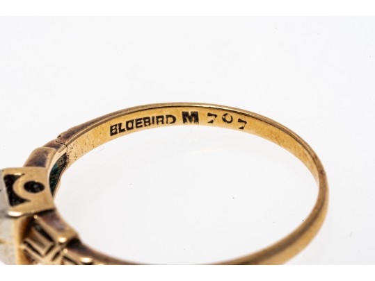 14k Gold Tiny Round Diamond Solitaire, App. 0.02 CTS, Size 5.5