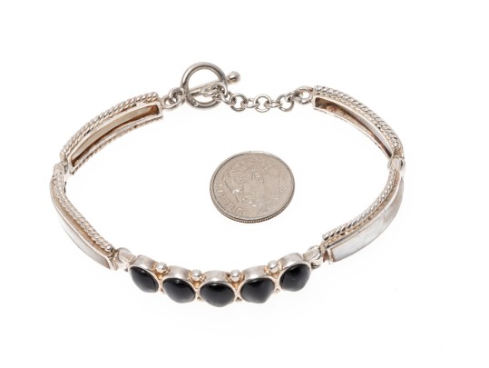 Collection Of Sterling Mother Of Pearl And Black Onyx Jewelry