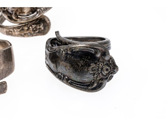 Sterling Silver Fun Retro Lot Of Spoon Rings