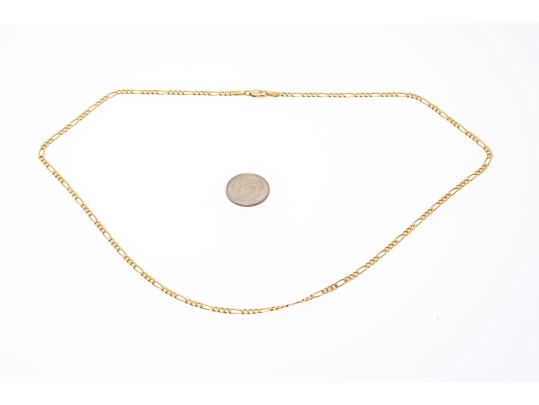 14k Yellow Gold Figaro Chain Necklace, 18