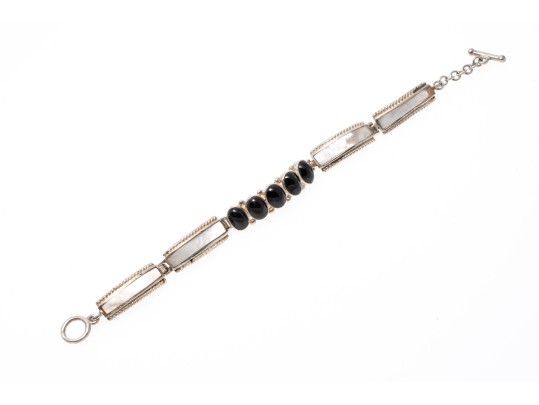Collection Of Sterling Mother Of Pearl And Black Onyx Jewelry