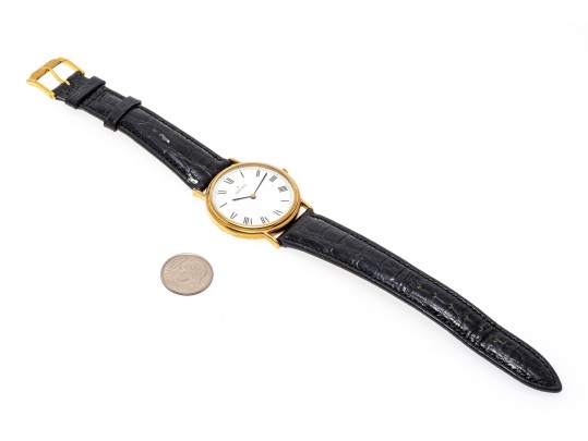 Classic Movado Quartz Watch With Leather Bracelet