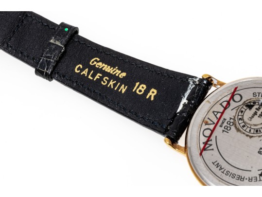 Classic Movado Quartz Watch With Leather Bracelet