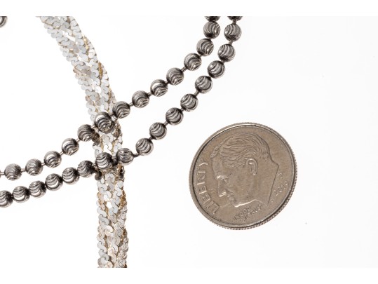 Sterling Silver Chain Necklaces And Bracelet