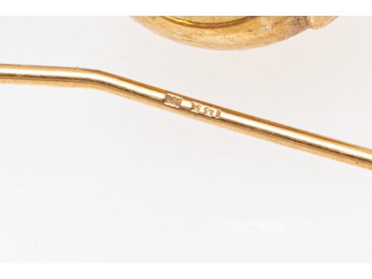 14k Yellow Gold Fun Gold And Howlite Stacked Drop Earrings