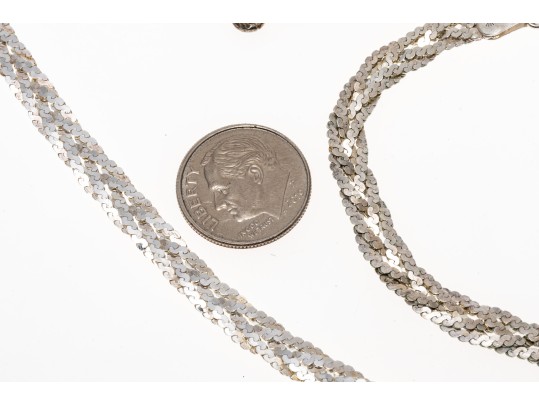 Sterling Silver Chain Necklaces And Bracelet