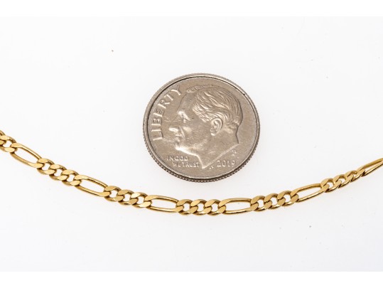 14k Yellow Gold Figaro Chain Necklace, 18