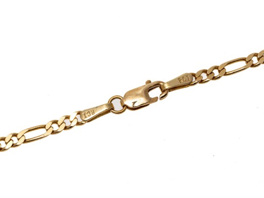 14k Yellow Gold Figaro Chain Necklace, 18