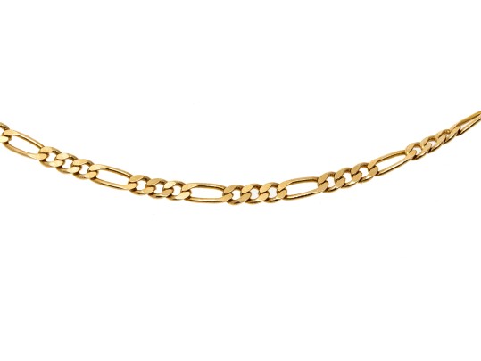 14k Yellow Gold Figaro Chain Necklace, 18