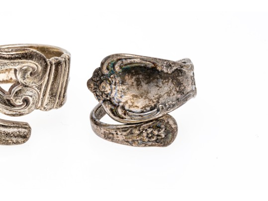 Sterling Silver Fun Retro Lot Of Spoon Rings