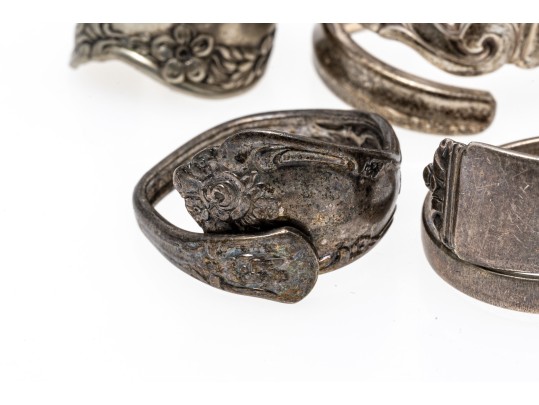 Sterling Silver Fun Retro Lot Of Spoon Rings