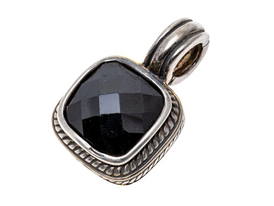 Sterling And Black Onyx Pedant Necklace