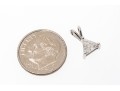 14k White Gold Contemporary Trillion Faceted Diamond Solitaire Pendant, App. 0.35 CTS