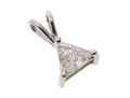 14k White Gold Contemporary Trillion Faceted Diamond Solitaire Pendant, App. 0.35 CTS