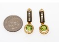 14K Yellow Gold Contemporary Peridot And Diamond Drop Earrings