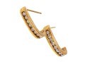 10k Yellow Gold Delicate Diamond Channel Set Hoop 