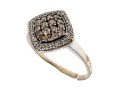 14K White Gold White And Brown Diamond Contemporary Ring, Size Approx. 8