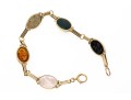 Stunning 14K And Carved Hardstone Scarab Bracelet