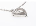 14k White Gold And Diamond Heart Pendant Necklace