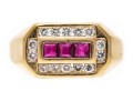 Ruby And Diamond Set 14K Ring, Size 10.75
