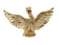 14k Yellow Gold Striking Diamond Cut Soaring Eagle Pendant