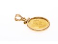 14k Yellow Gold Tasteful Gibralter 1/25 Oz Queen Elizabeth II/Cherub Coin Pendant