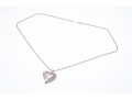 14k White Gold And Diamond Heart Pendant Necklace