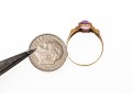 10k Gold Vintage Light Purple Glass Ring, Size Approximately 5.75