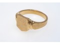 14K Yellow Gold Shield Signet Ring, Size 6.25