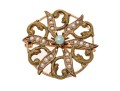 10k Yellow Gold Pretty Antique Seed Pearl And White Opal Circle Brooch