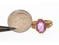 10k Gold Vintage Light Purple Glass Ring, Size Approximately 5.75