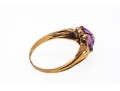 10k Gold Vintage Light Purple Glass Ring, Size Approximately 5.75