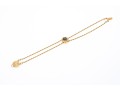 14k Yellow Gold Retro Style Rope Slide Bracelet, With Sapphire Cluster Slide, App. 0.59 TCW