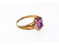 10k Gold Vintage Light Purple Glass Ring, Size Approximately 5.75