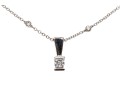 14k White Gold And Diamond Pendant Necklace