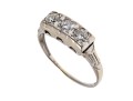 Vintage 14K White Gold Old European Cut Diamond Ring, Size 7+