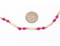 Strung Necklace And Bracelet Set, Keshi Pearls With Ruby And 14K Beads