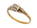 14k Gold Tiny Round Diamond Solitaire, App. 0.02 CTS, Size 5.5
