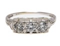 Vintage 14K White Gold Old European Cut Diamond Ring, Size 7+