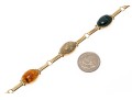 Stunning 14K And Carved Hardstone Scarab Bracelet