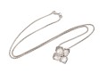Dogwood Flower 14K White Gold And Diamond Cluster Pendant Necklace