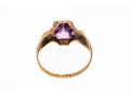 10k Gold Vintage Light Purple Glass Ring, Size Approximately 5.75