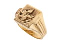 10K Square Faced Bird Ring, Size 9