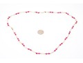 Strung Necklace And Bracelet Set, Keshi Pearls With Ruby And 14K Beads