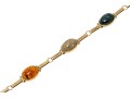 Stunning 14K And Carved Hardstone Scarab Bracelet