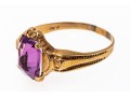 10k Gold Vintage Light Purple Glass Ring, Size Approximately 5.75