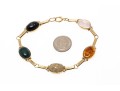 Stunning 14K And Carved Hardstone Scarab Bracelet